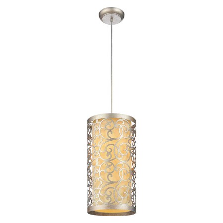 Cwi Lighting 2 Light Drum Shade Mini Pendant With Rubbed Silver Finish 9832P8-2-106